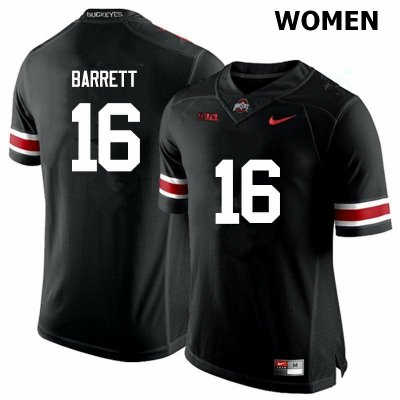 Women's Ohio State Buckeyes #16 J.T. Barrett Black Nike NCAA College Football Jersey Official JFD6744MS